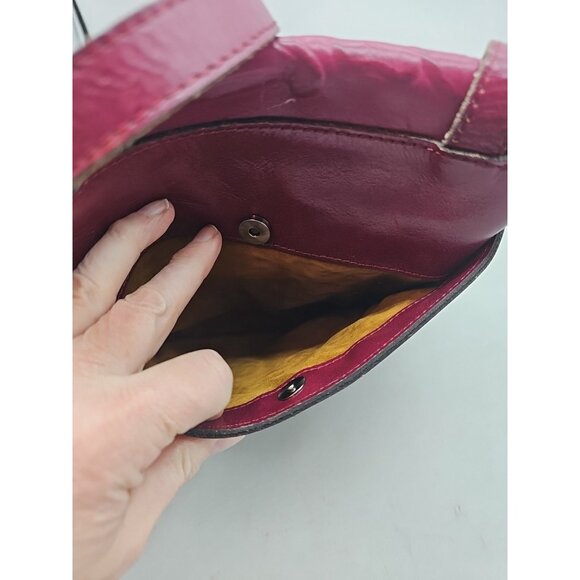 Patricia Nash Granada Tooled Genuine Leather Crossbody Florence Burgundy - Picture 6 of 10